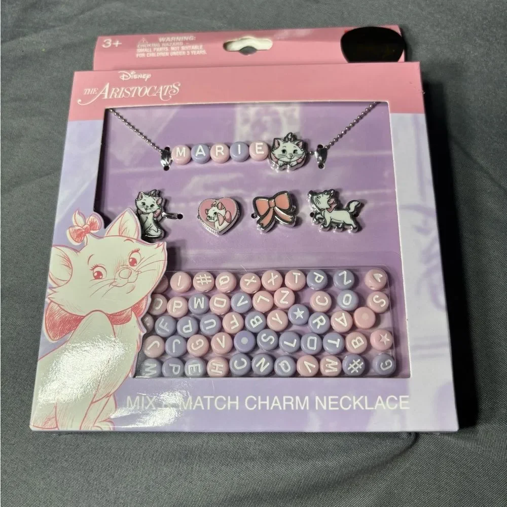 New Disney The Aristocats Marie Kids Pink Mix & Match Charm Necklace